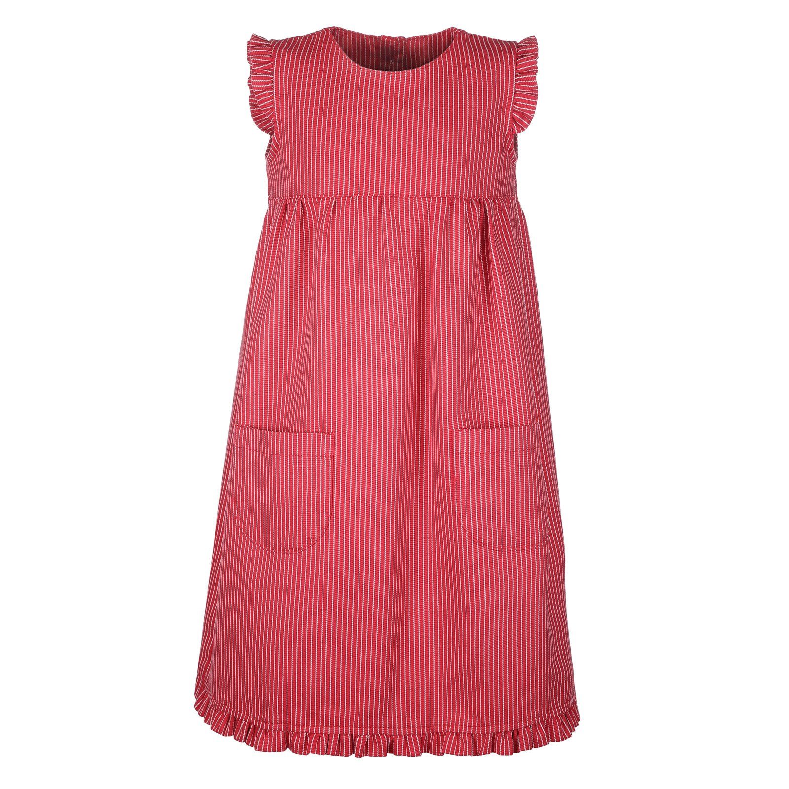 für Streifen Streifen - schmaler Strandkleid modAS Streifenkleid Kinder Mädchen Rot (112) Fischerkleid Maritim