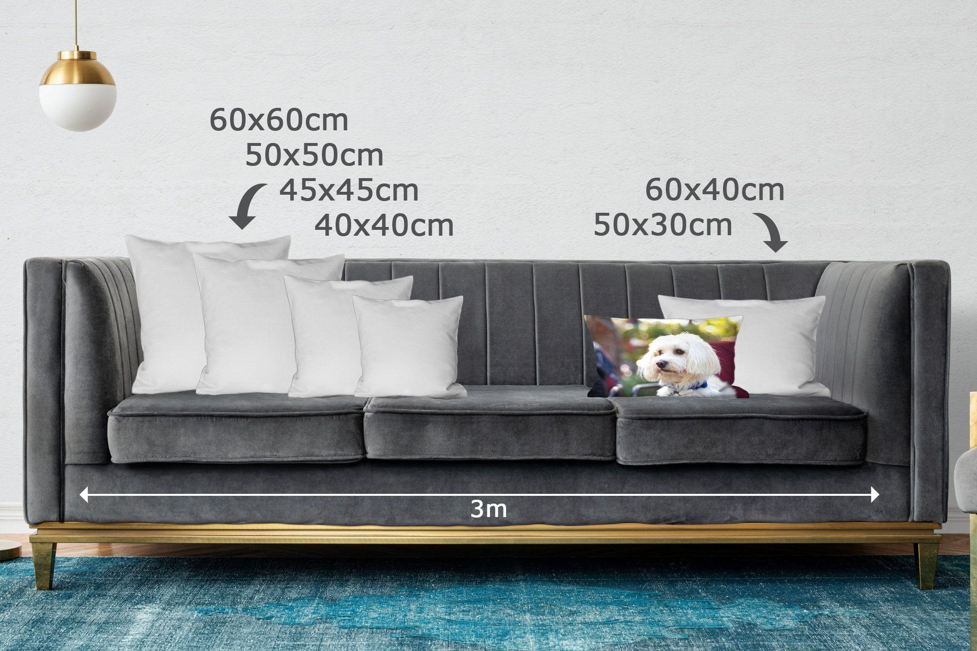 MuchoWow Dekokissen Niedlicher Malteser Schlafzimmer Dekoration, mit Wohzimmer Füllung, Dekokissen Hund, Zierkissen