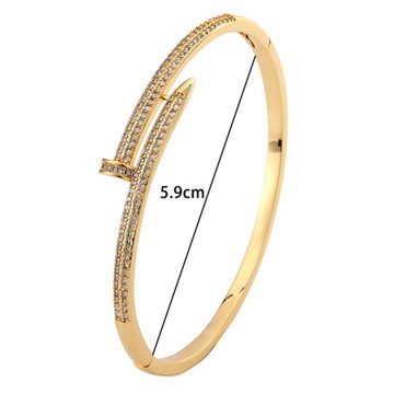 Fivejoy Armkette Armkette,vergoldete Armreif,Zirkonia-Armband,nicht anlaufendes Armband (1-tlg), Spike-Armband, offenes Armband