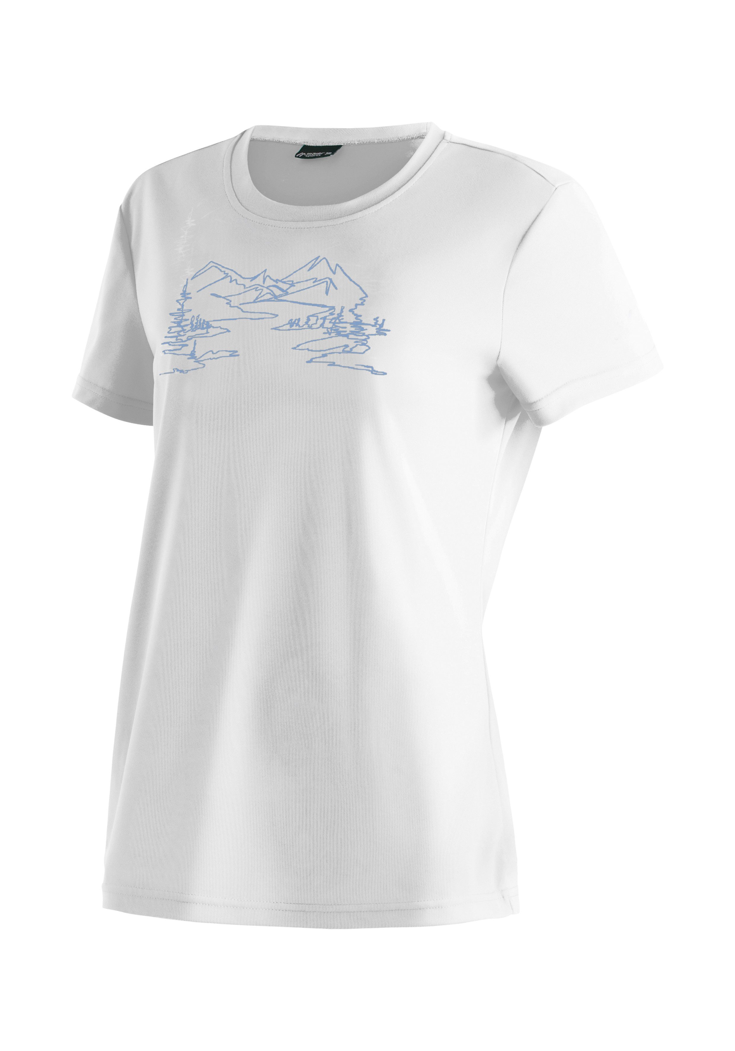 Maier Sports T-Shirt Wilma Print Damen Kurzarmshirt, leichtes Sommer Funktionsshirt, Rundhals, Reg Fit