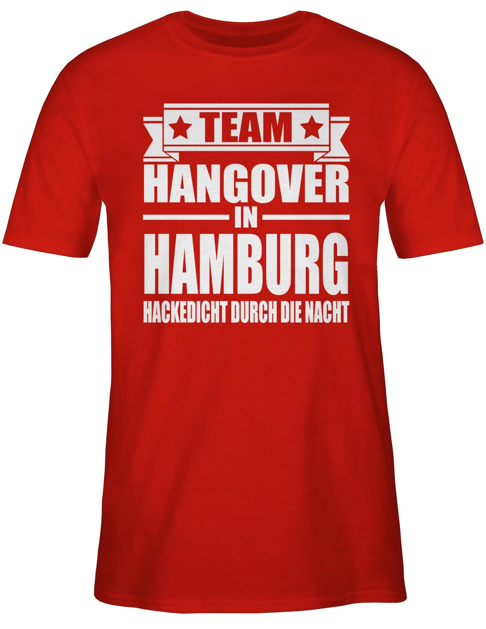 in JGA Rot T-Shirt Shirtracer Hangover Hamburg Team 3 Männer
