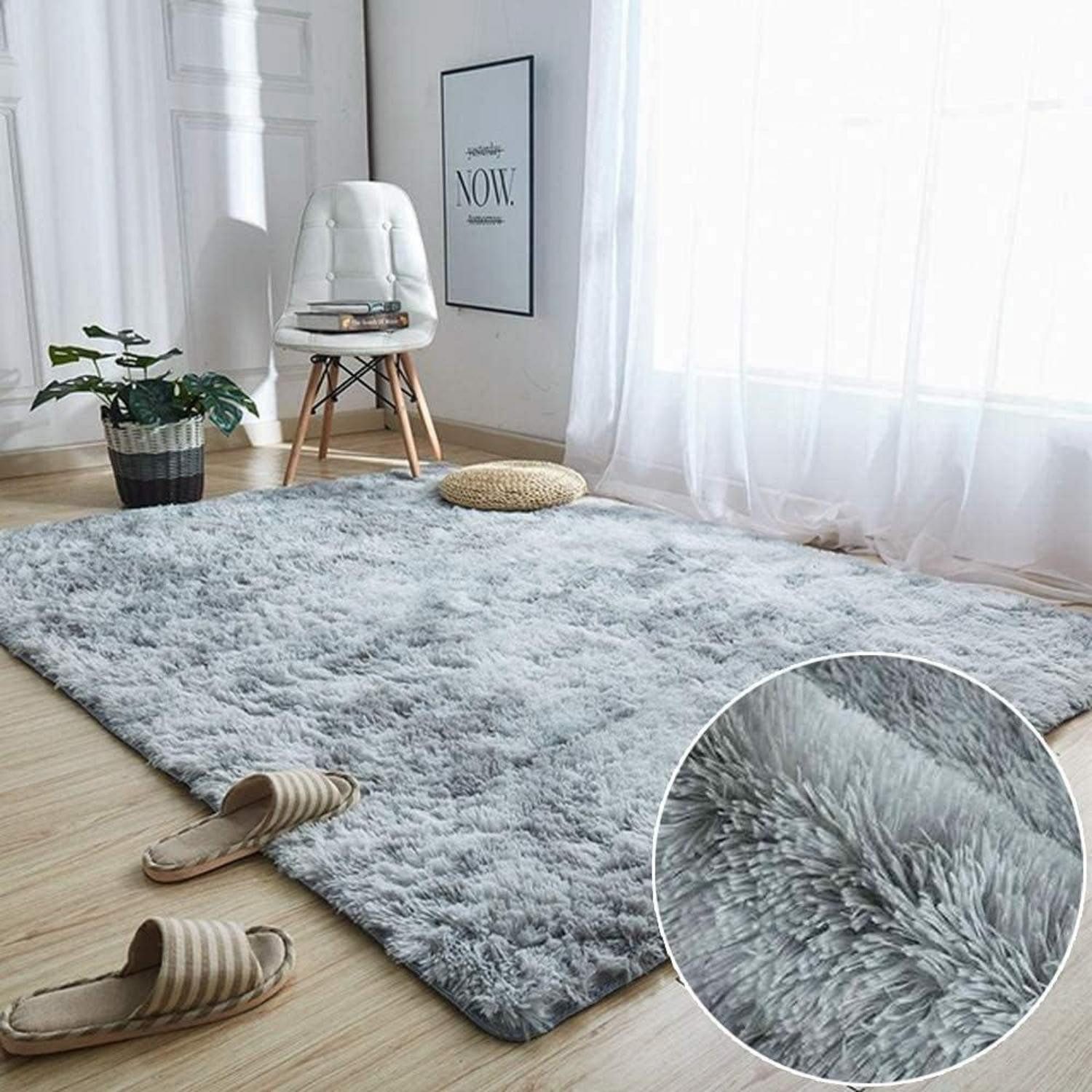 Hochflor-Teppich Hochflor Teppich Langflor Flauschig Schlafzimmer Wohnzimmer