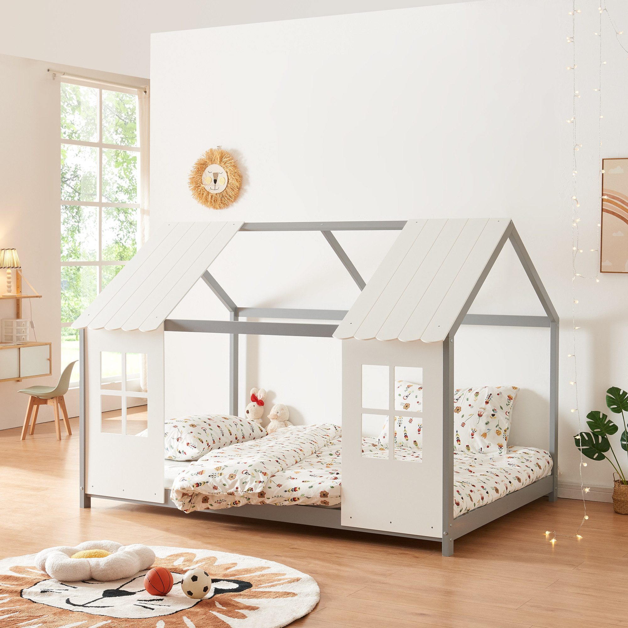 en.casa Kinderbett, »Tostedt« Halboffenes Design 140x200cm günstig online kaufen
