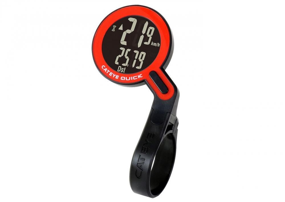 Cateye Fahrradcomputer Cat Eye, Computer, Quick, Farbe schwarz/rot, kabellos, störungsfreie d