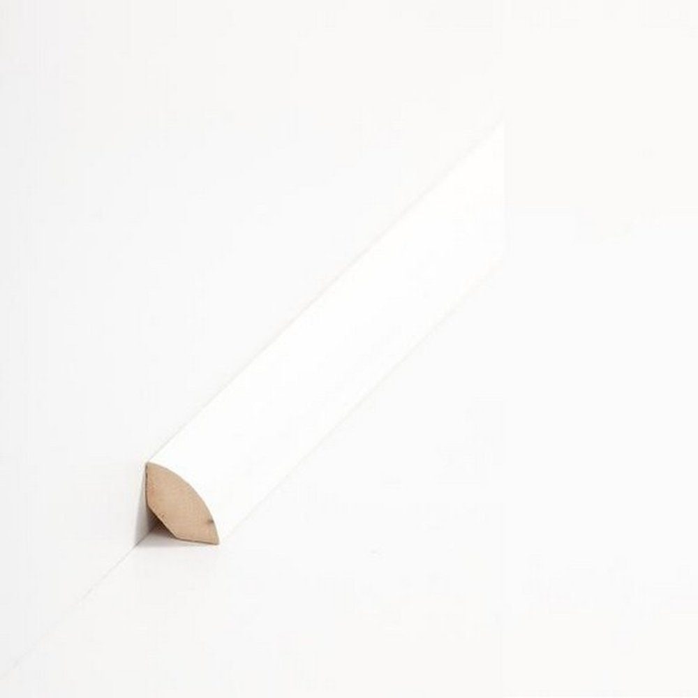 PROVISTON Sockelleiste Massivholz, 18 x 18 x 2000 mm, Weiß, Massivholz Fußleiste, 10