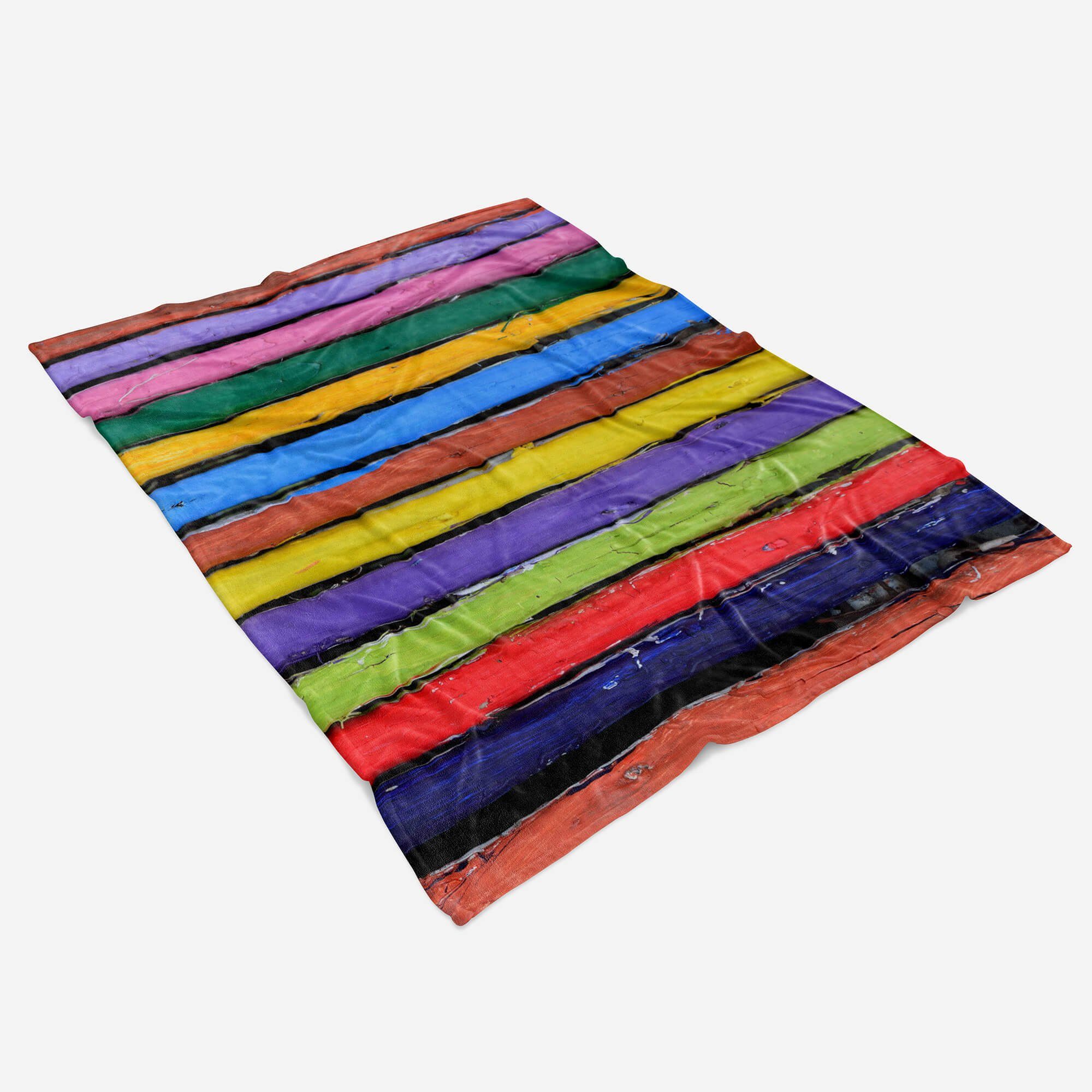 Sinus Saunatuch Auffal, Fotomotiv Handtuch Handtücher (1-St), mit Strandhandtuch Kuscheldecke Handtuch Stämme Baumwolle-Polyester-Mix Art Abstrakt Bunte