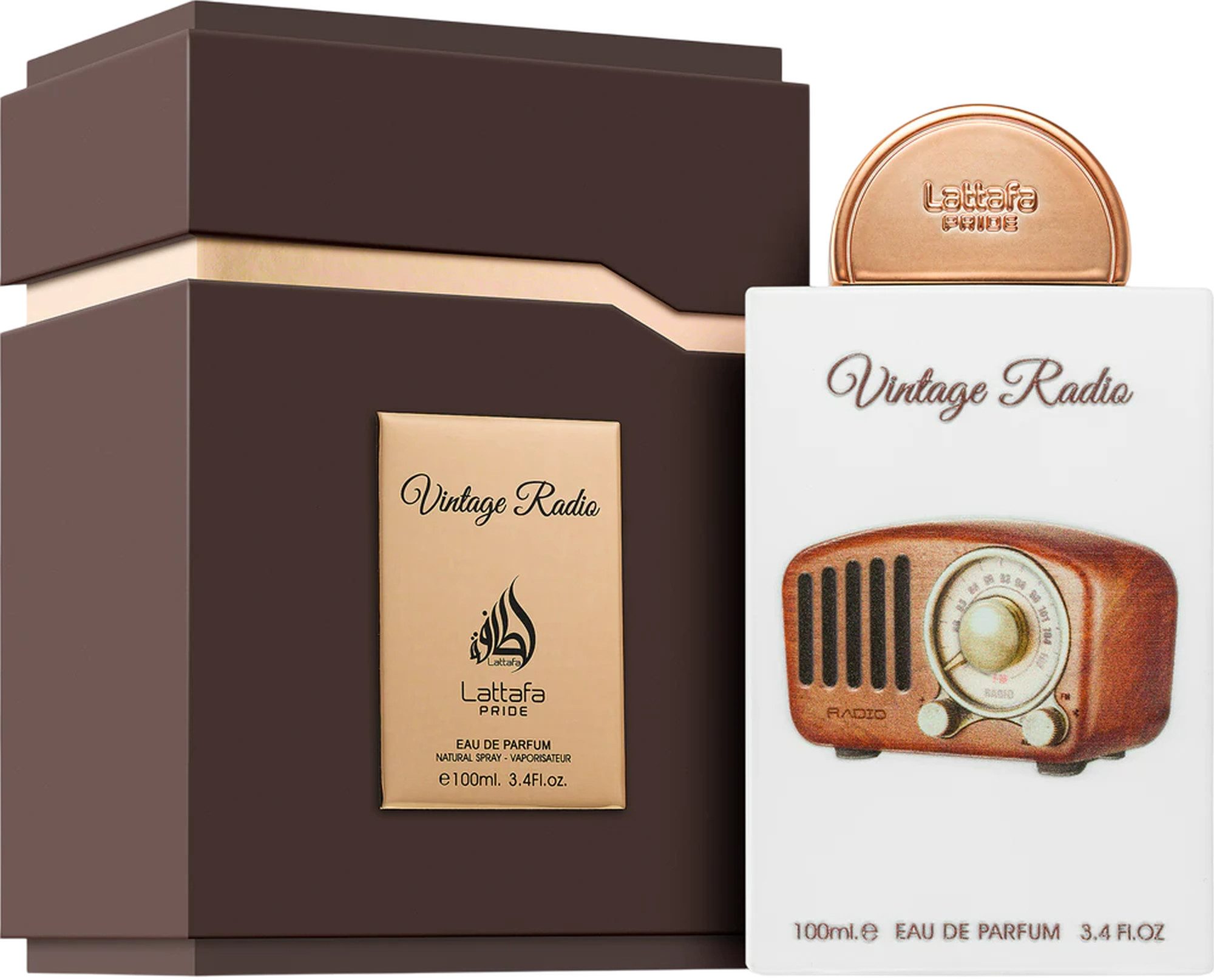 Lattafa Парфюми Pride Vintage Radio Damen & Herren Unisex EDP Spray, LATTAFA, Damenparfüm, Glasflakon, Herrenparfüm, Unisexduft