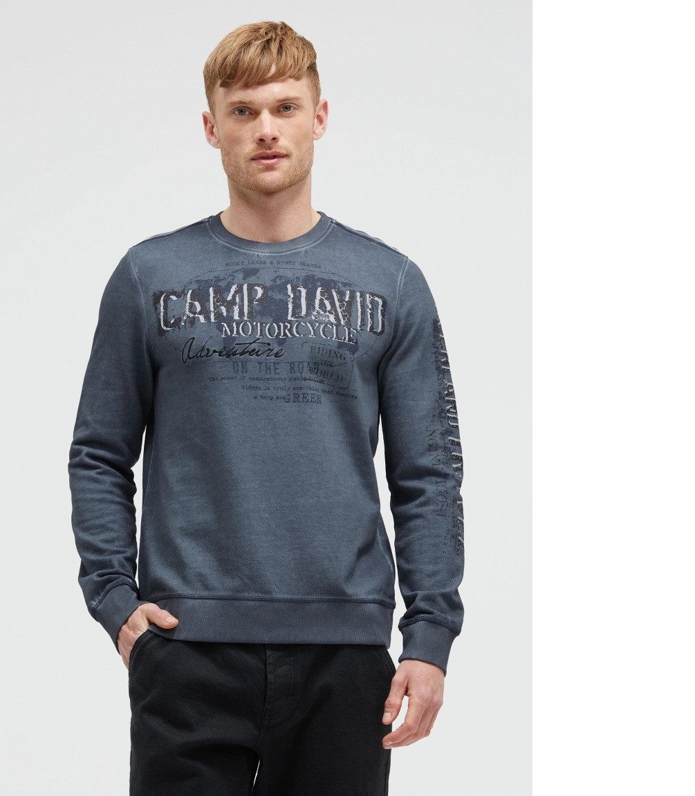 CAMP DAVID Sweatshirt,Sweatshirt Oil Dyed mit Crack Prints günstig online kaufen