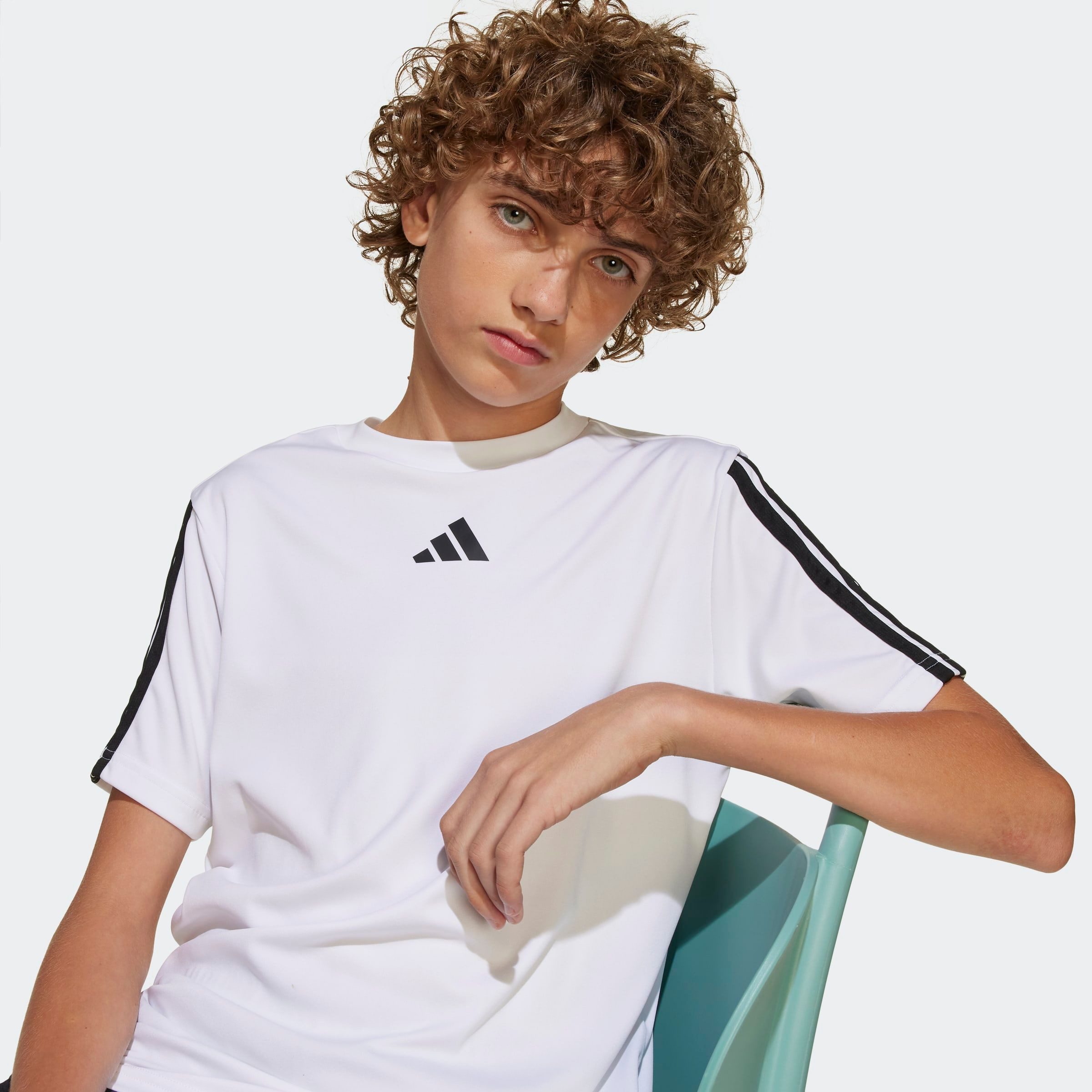 adidas Sportswear T-Shirt TRAIN ESSENTIALS 3-STREIFEN KIDS für Kinder, mit Rundhalsausschnitt, ohne Verschluss, aus Polyester
