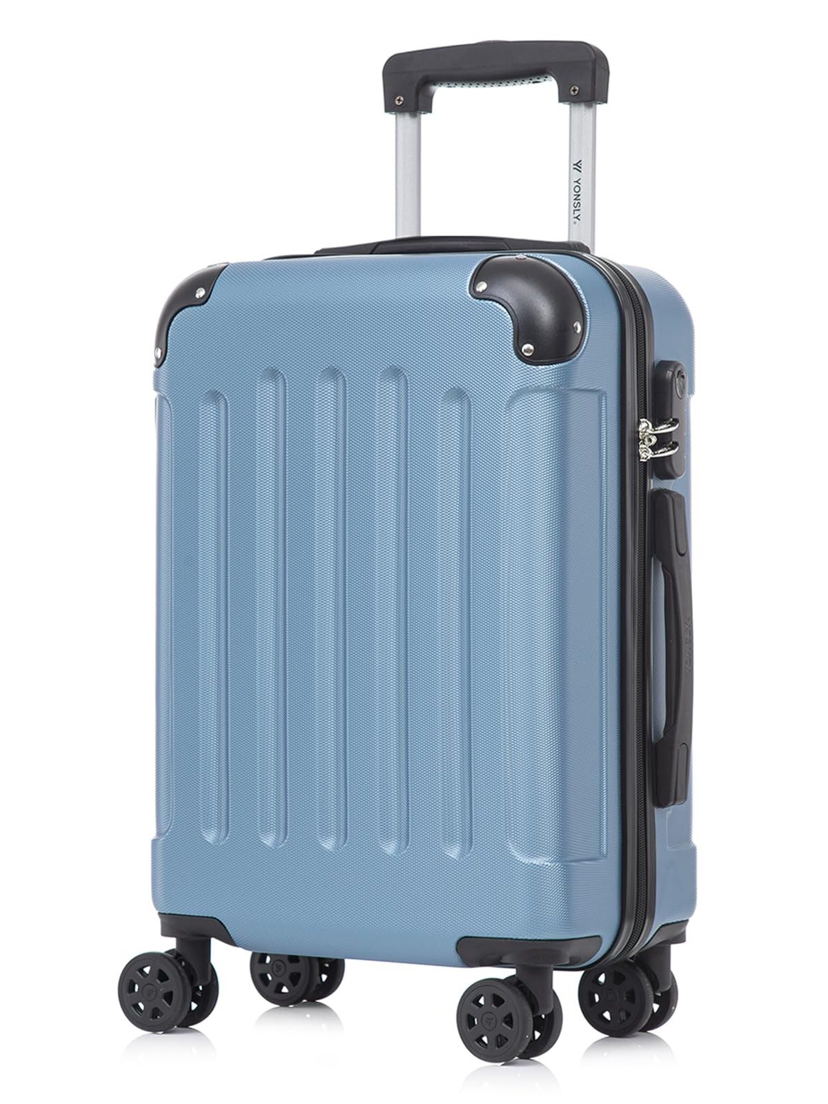 YONSLY Hartschalen-Trolley Hartschalen-Koffer Trolley 360° Rollen, robuster Reisekoffer, 4 Rollen, mit Zahlenschloss, für Business und Urlaub 46/55/66/76 cm