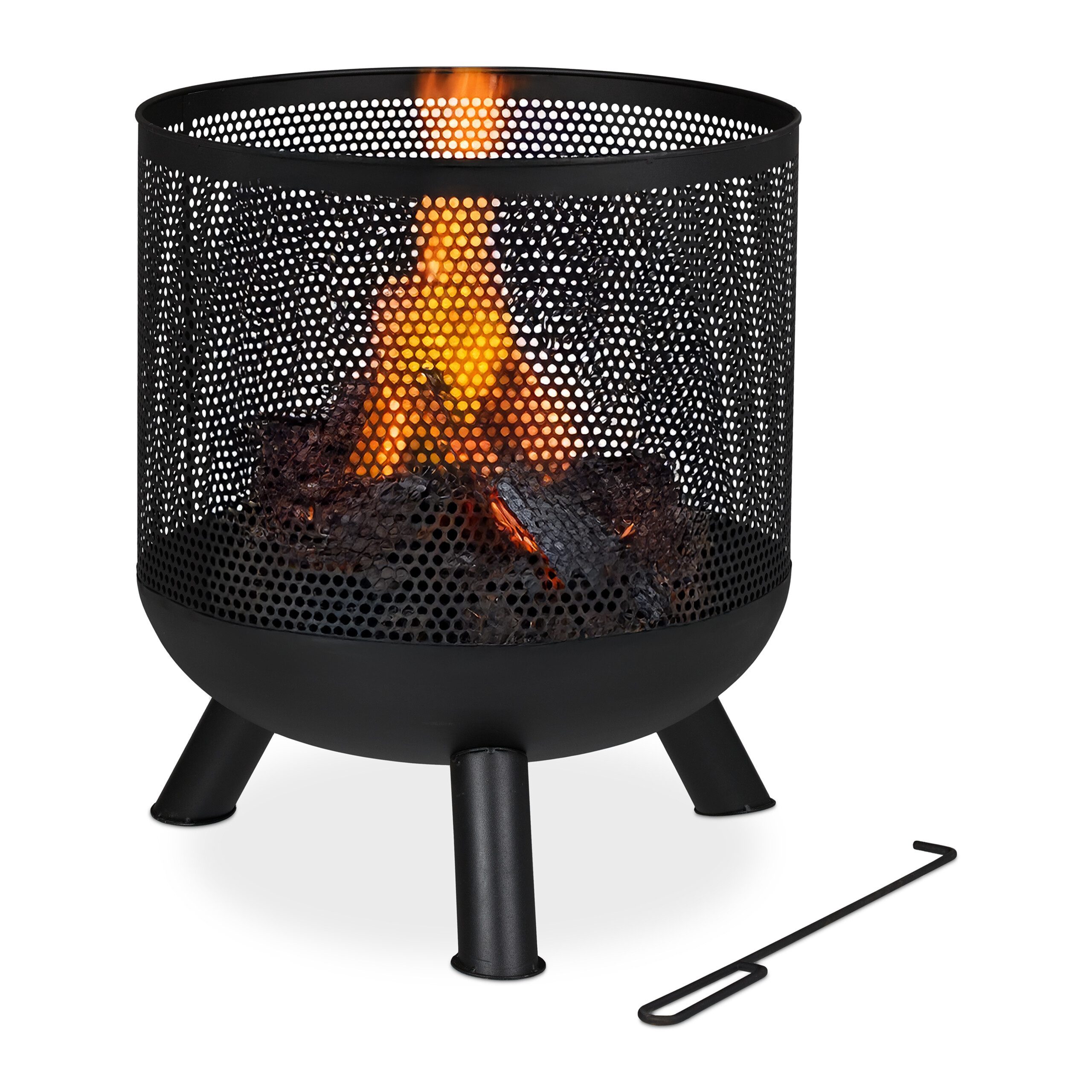 relaxdays Feuerkorb im Mesh Desig