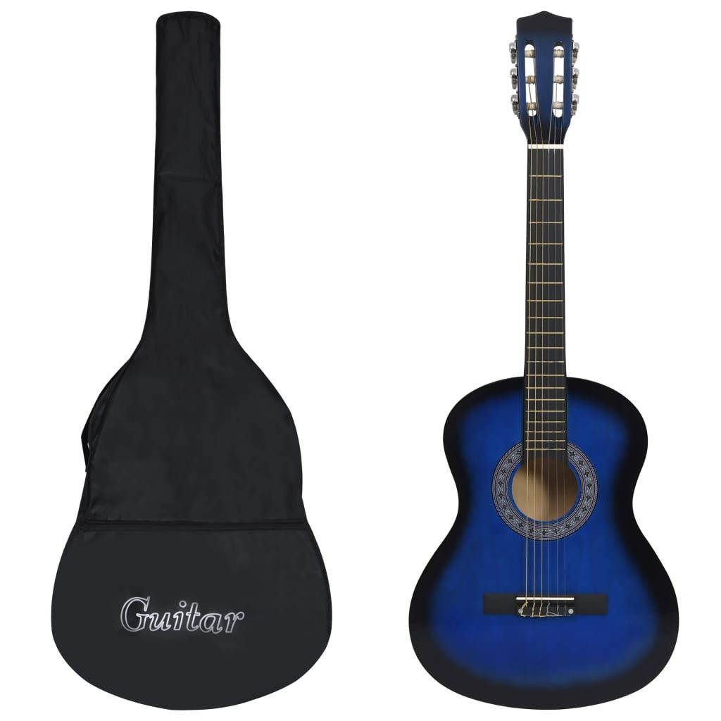Akustikgitarre Klassikgitarre für Anfänger mit Tasche Blau 3 4 36