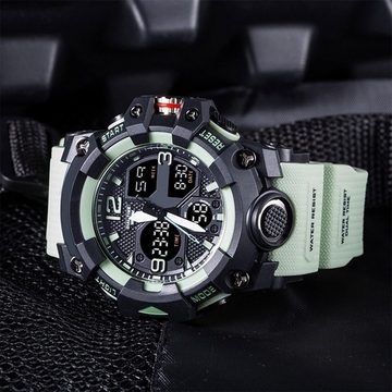 findtime Digitale Herren's Militär Sport Watch (2,2 Zoll), 5ATM Wasserdicht Outdoor mit Licht Alarm Kalender Stoppuhr für Männer