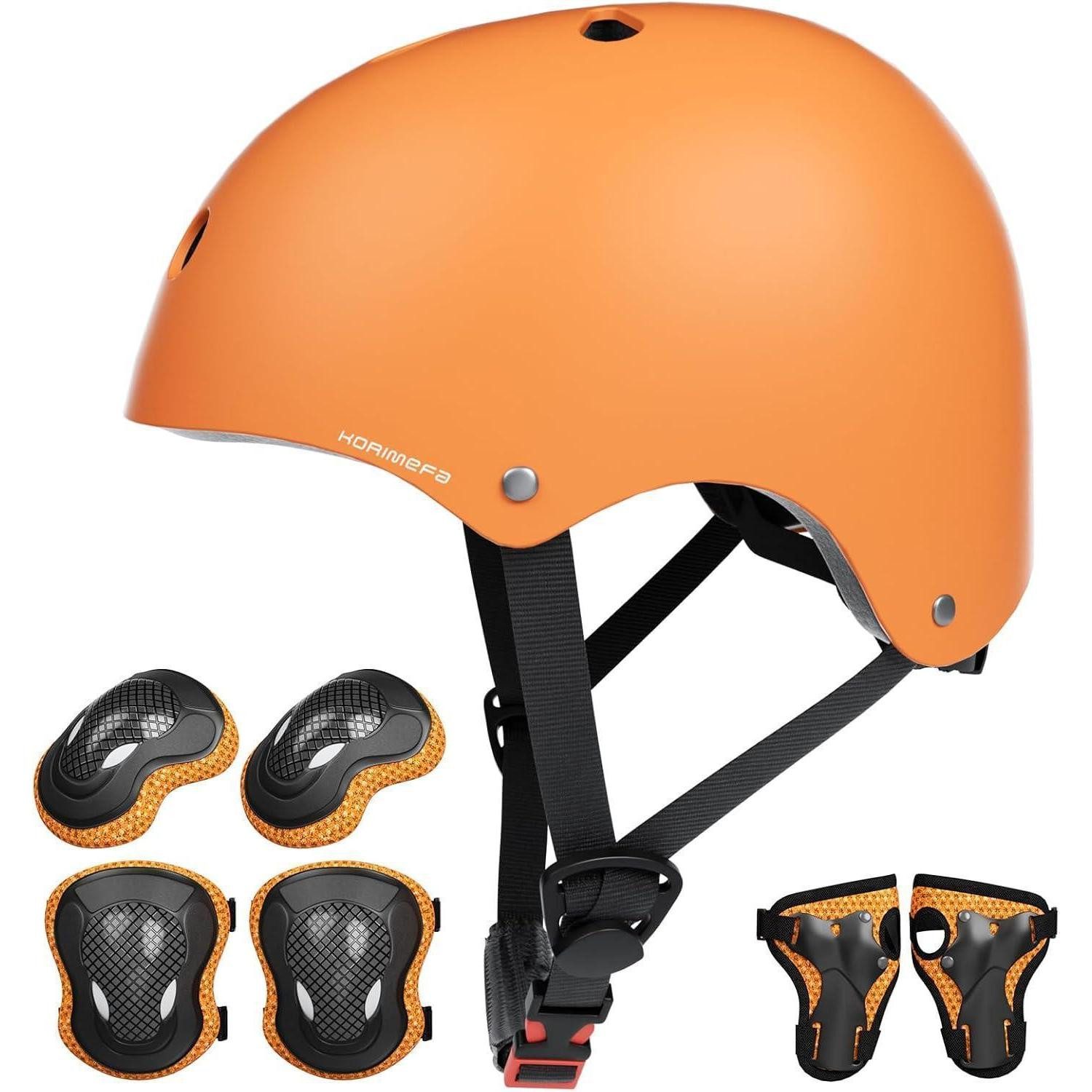 Kinderfahrradhelm Kinder Fahrradhelm Verstellbar Skaterhelm 3-13 Jahre Orange