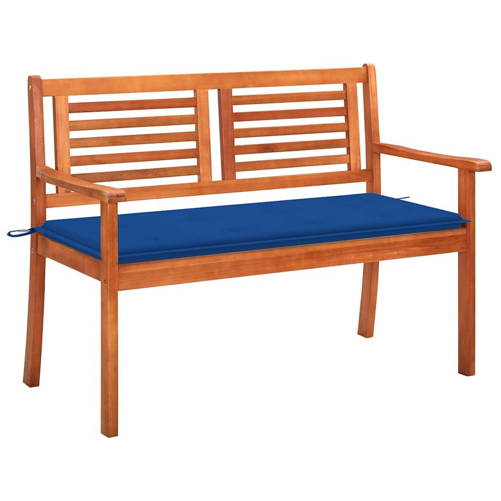 vidaXL Gartenbank 2-Sitzer-Gartenbank mit Auflage 120 cm Massivholz Eukalyptus (1-St)