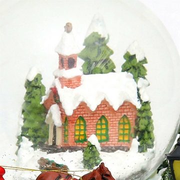 SIGRO Schneekugel Schneekugel Licht, Sound, Glitter Kutschfahrt (Stück, 1 St., 1 Schneekugel ohne Batterien), Weihnachtsfigur Weihnachtsdekoration