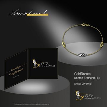 GoldDream Goldarmband GoldDream 18,5cm Armband Glamour Zirkonia (Armband), Damen Armbänder ca. 18,5cm, 333 Gelbgold - 8 Karat, gold, weißgold