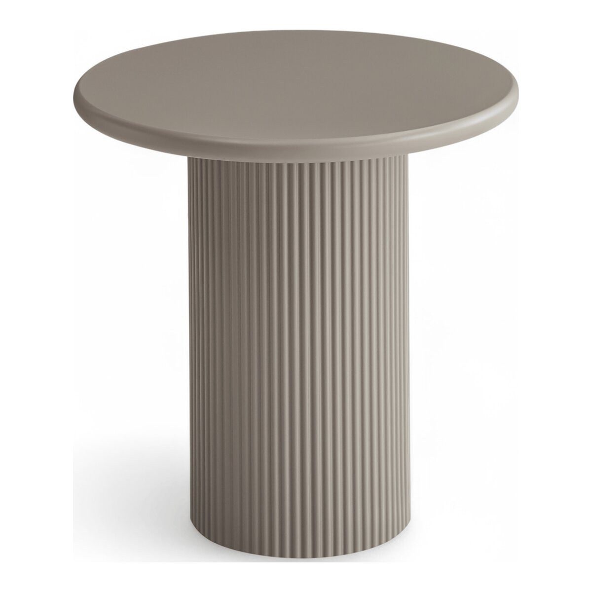 Feeling4Home Couchtisch Evan Ø50 cm Taupe - Moderner Beistelltisch mit zentralem Standfuß, Markante Formensprache mit modernem Säulendesign