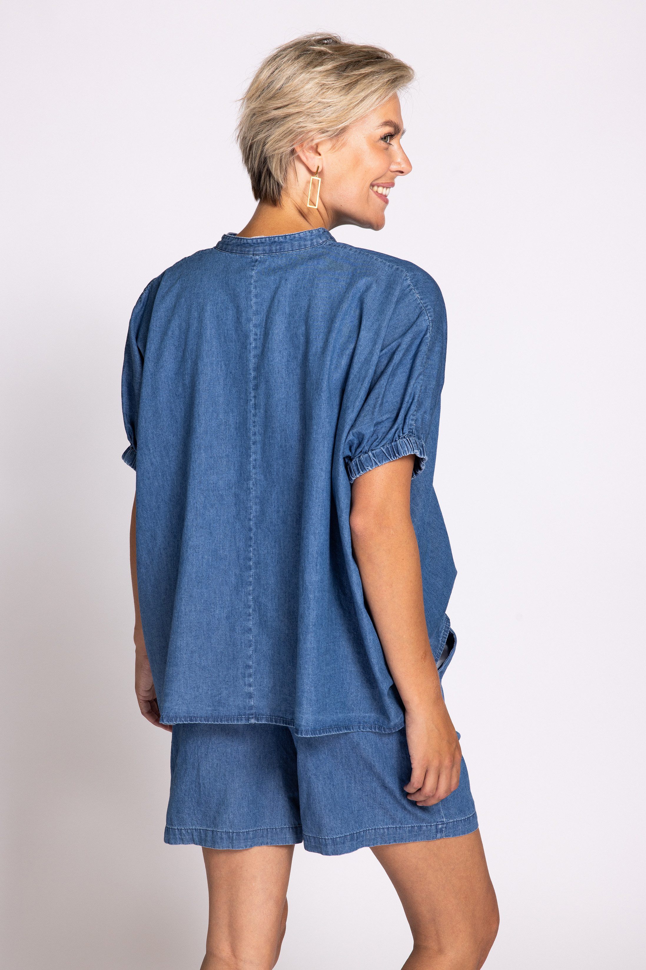 Zhrill Blusenshirt PARA Denim-Look, mit Knopfleiste günstig online kaufen