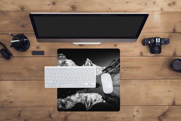 MuchoWow Gaming Mauspad Kedartal Fotodruck schwarz/weiß (1-St), Mousepad mit Rutschfester Unterseite, Gaming, 40x40 cm, XXL, Großes