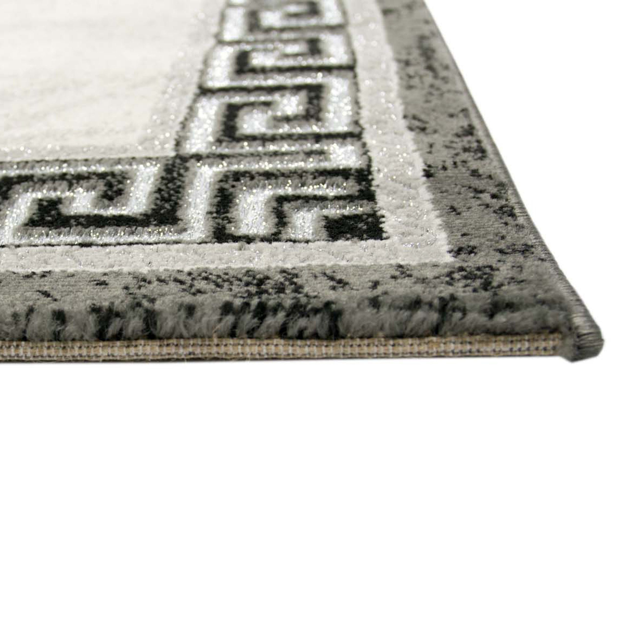 Carpetia Teppich Orientalischer Teppich mit Bordüre & Glitzergarn creme grau, rechteckig, Höhe: 12 mm – Bild 5 von 5
