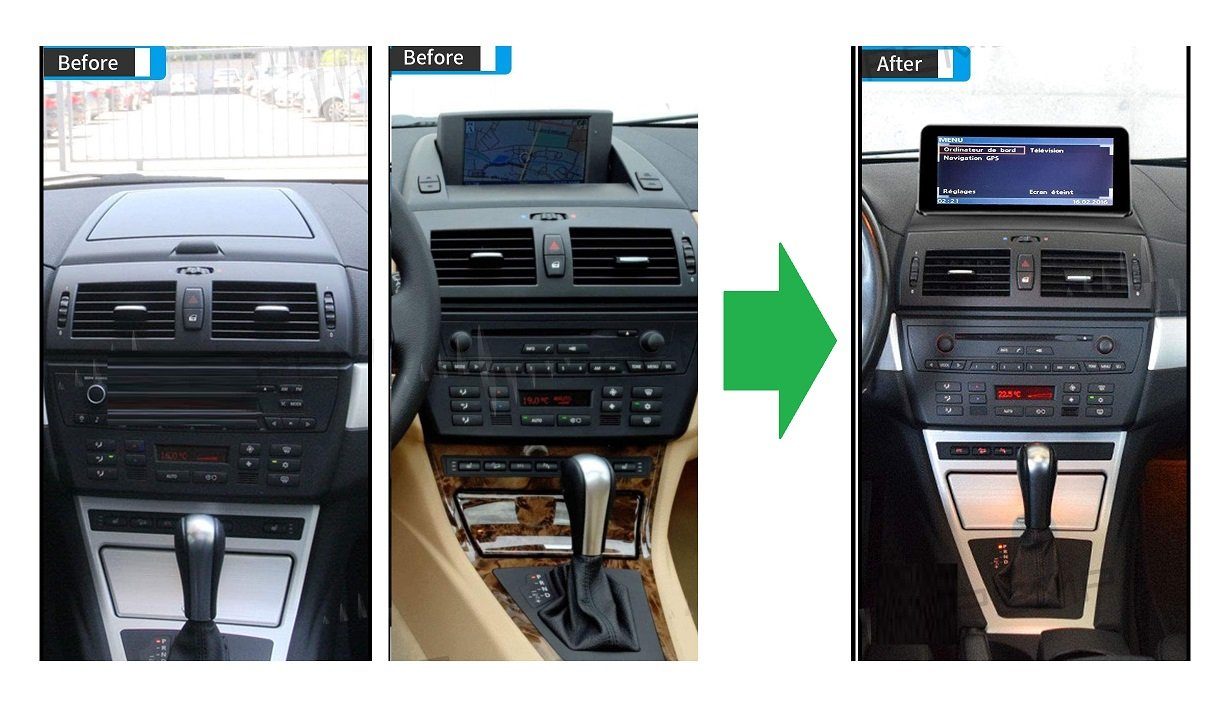 TAFFIO Für BMW X3 E83 + I-DRIVE 10.2"Touchscreen Android GPS CarPlay WiFi  4G Einbau-Navigationsgerät