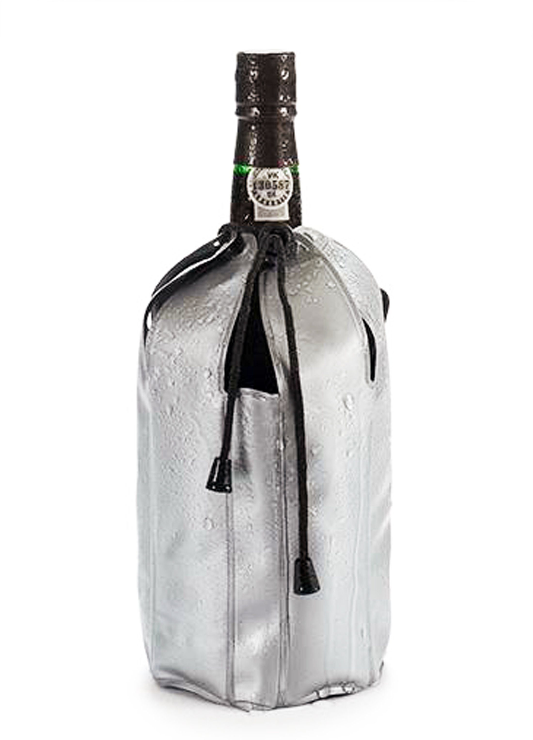 Arte Regal Wein- und Sektkühler GEL FLASCHENKÜHLER mit Kordel grau Champagnerkühler Kühlmanschette 62, Weinkühler