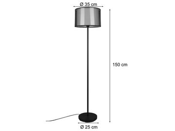 meineWunschleuchte LED Stehlampe, LED wechselbar, Warmweiß, ausgefallene Design-er Lampe dimmbar mit Stoff Lampen-schirm, H: 150cm