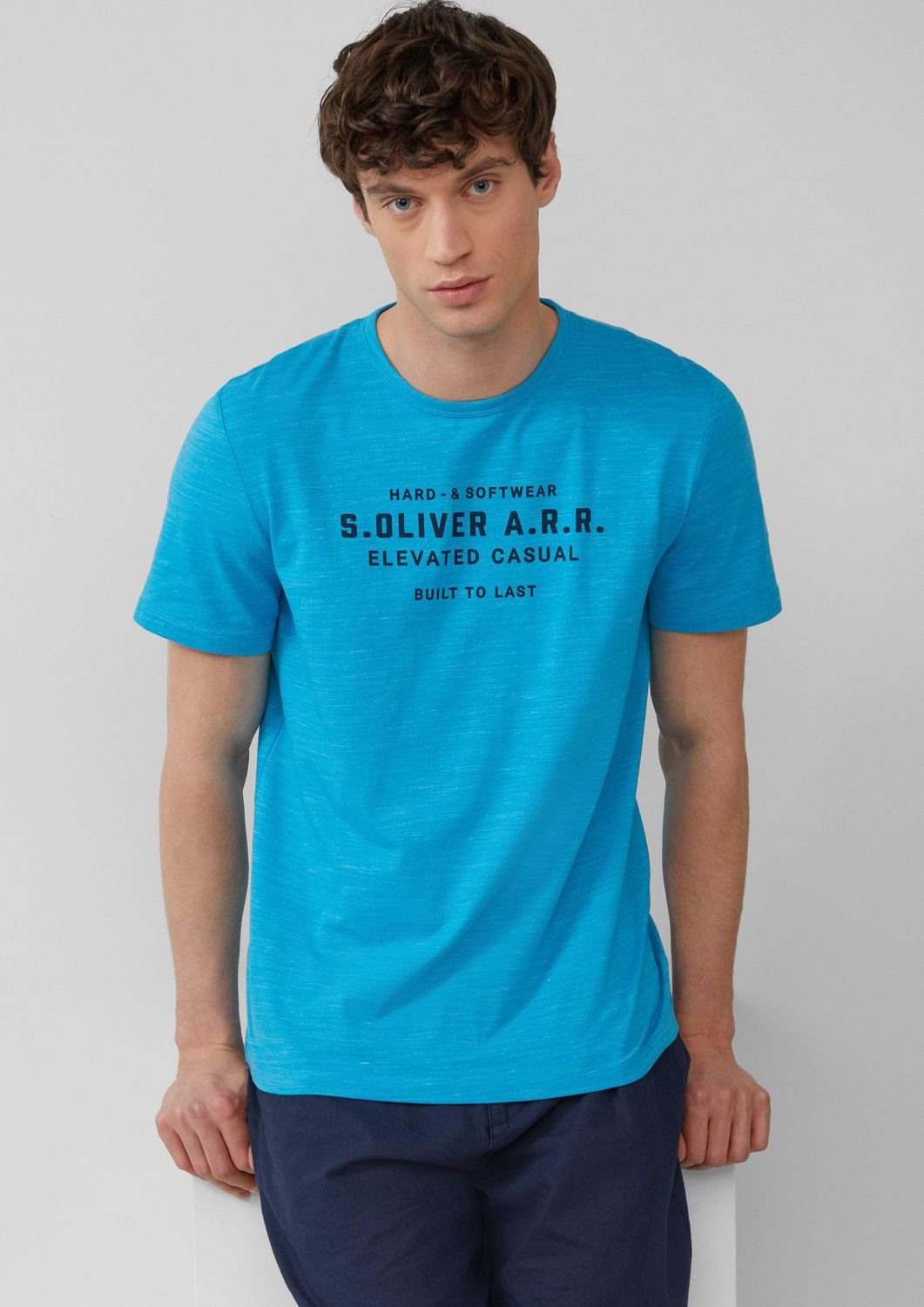 s.Oliver T-Shirt T-Shirt Rundhals, kurzarm, Aufdruck, meliert günstig online kaufen
