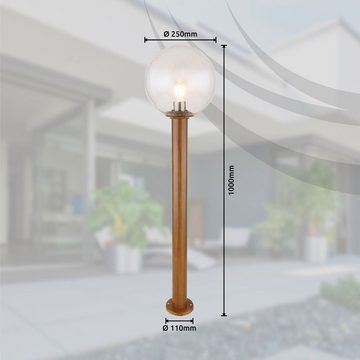 etc-shop Außen-Stehlampe, Leuchtmittel nicht inklusive, Außenleuchte Stehlampe Gartenleuchte Standleuchte braun Terrassenlampe