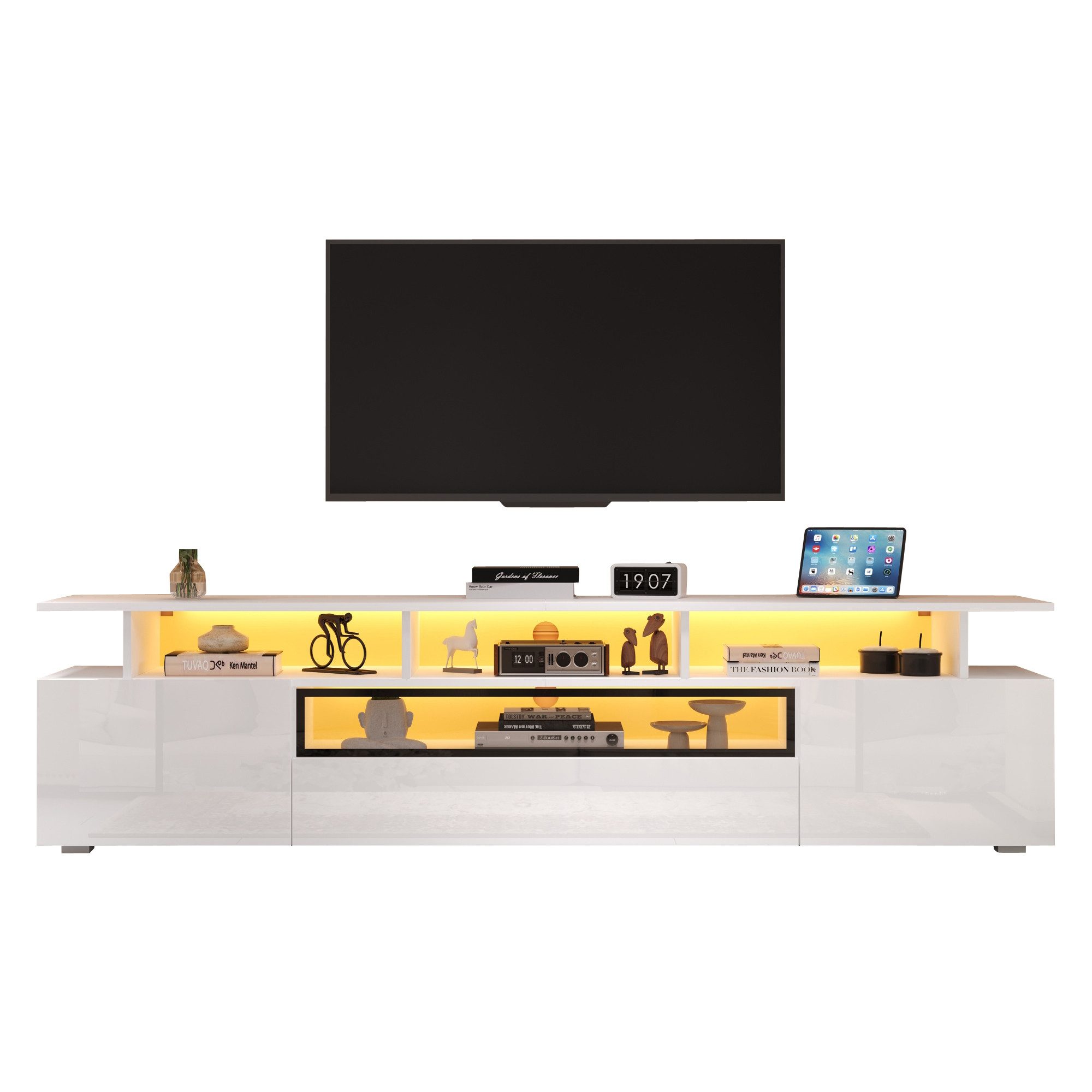KLAM HOME Lowboard 180*38*45cm Fernsehschrank, Hochglanz-TV-Ständer günstig online kaufen