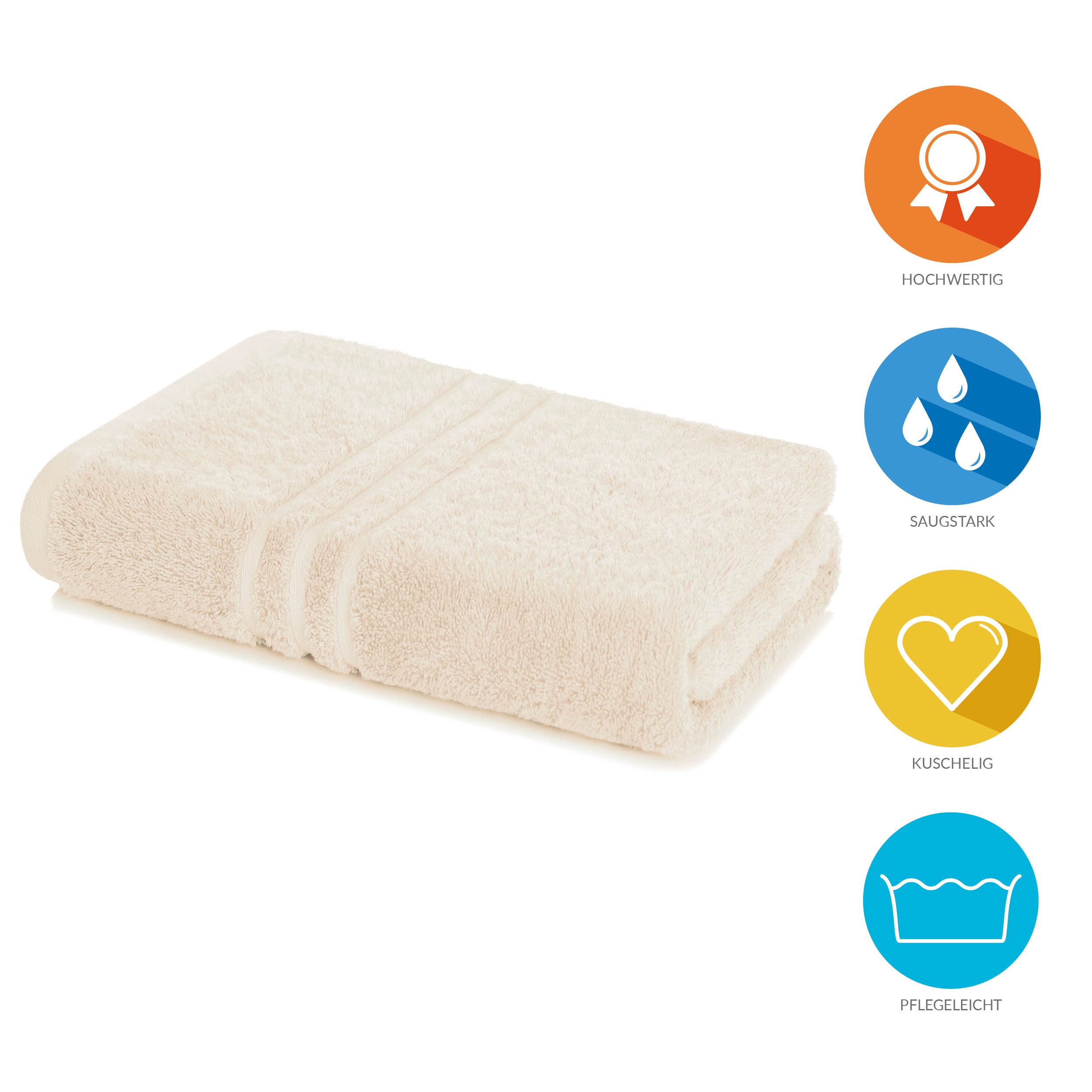 Lavea Badetuch Duschtuch 100x150 cm Elena Frottee Duschhandtuch, 100% Baumwolle, 500 g/m² Frottier, weich & saugstark, pflegeleicht