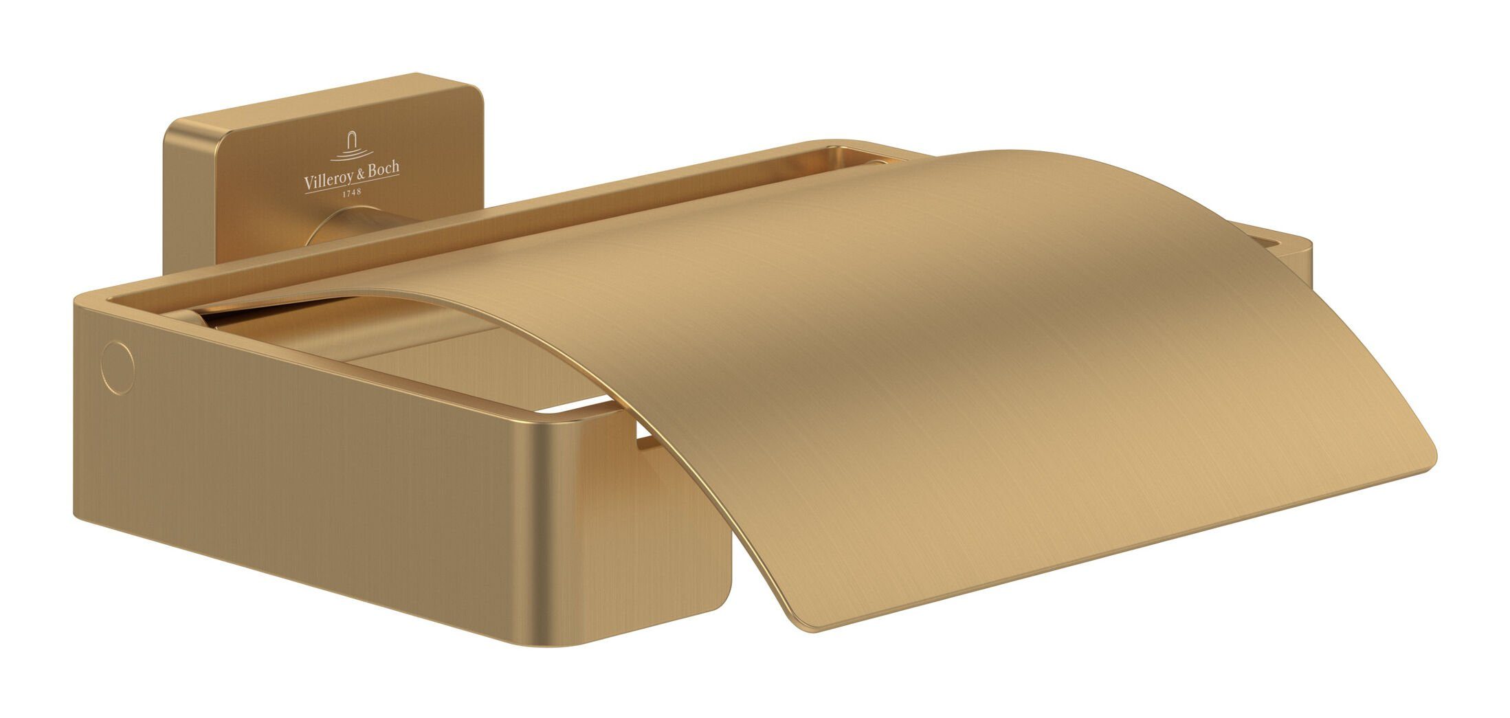 Villeroy & Boch Toilettenpapierhalter Elements - Striking, 131 x 115 mm mit  Deckel - Brushed Gold