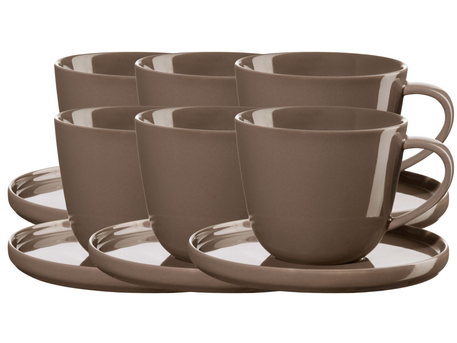 ASA SELECTION Tasse coppa Kaffeetasse mit Untertasse kaori 0,25l Set6, Porzellan