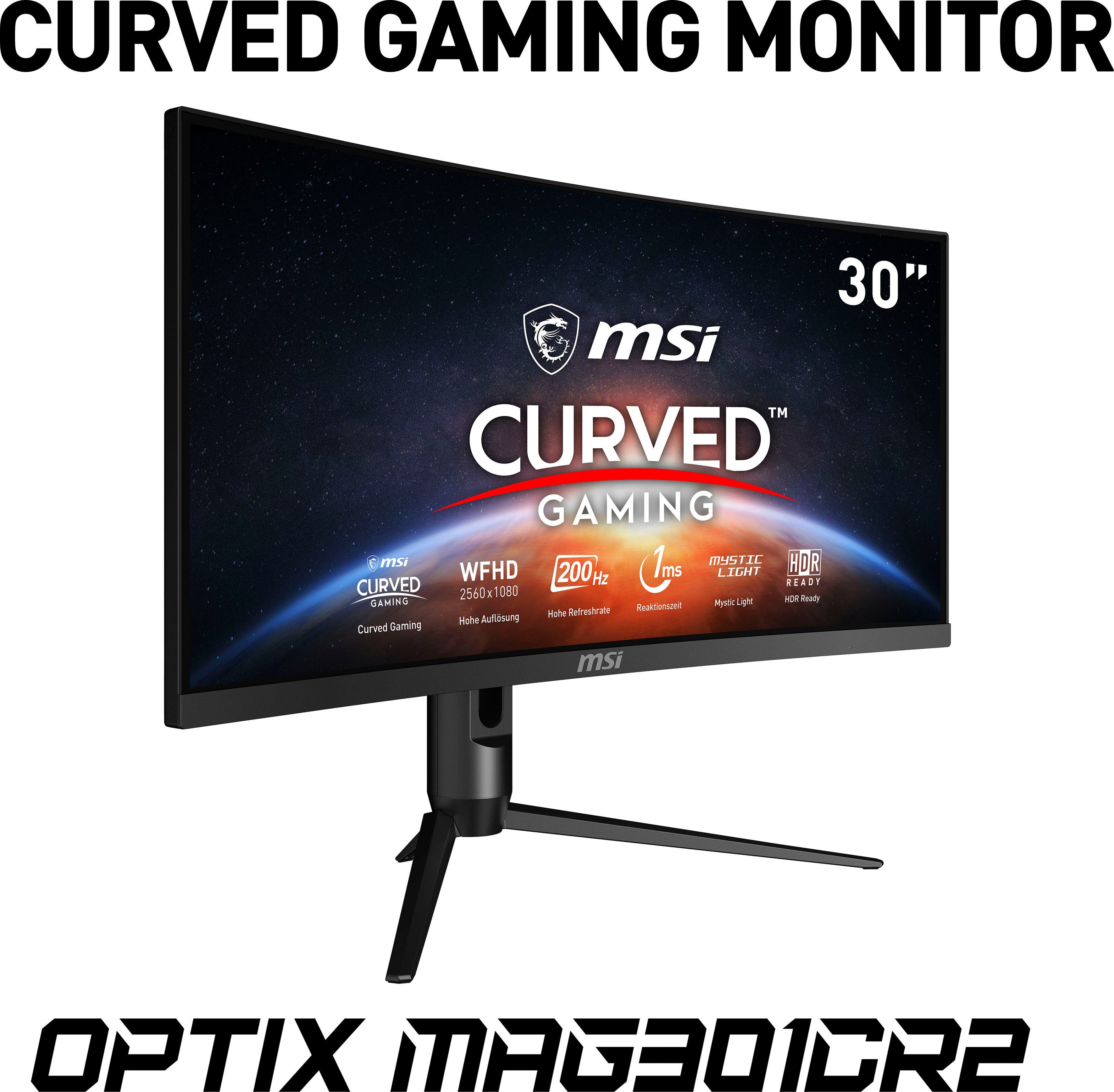 MSI Optix MAG301CR2 Curved-Gaming-LED-Monitor 1 Hz, 3 (76 Herstellergarantie) ", 200 1080 LED, VA px, x WFHD, höhenverstellbar, 2560 ms Jahre cm/30 Reaktionszeit