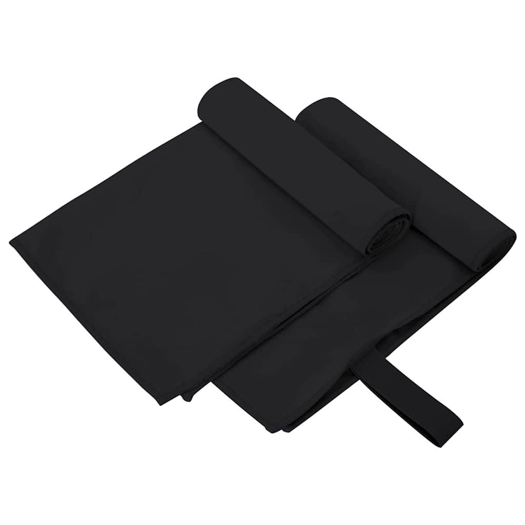 vidaXL Handtuch Sporthandtücher 2 pcs Schwarz günstig online kaufen