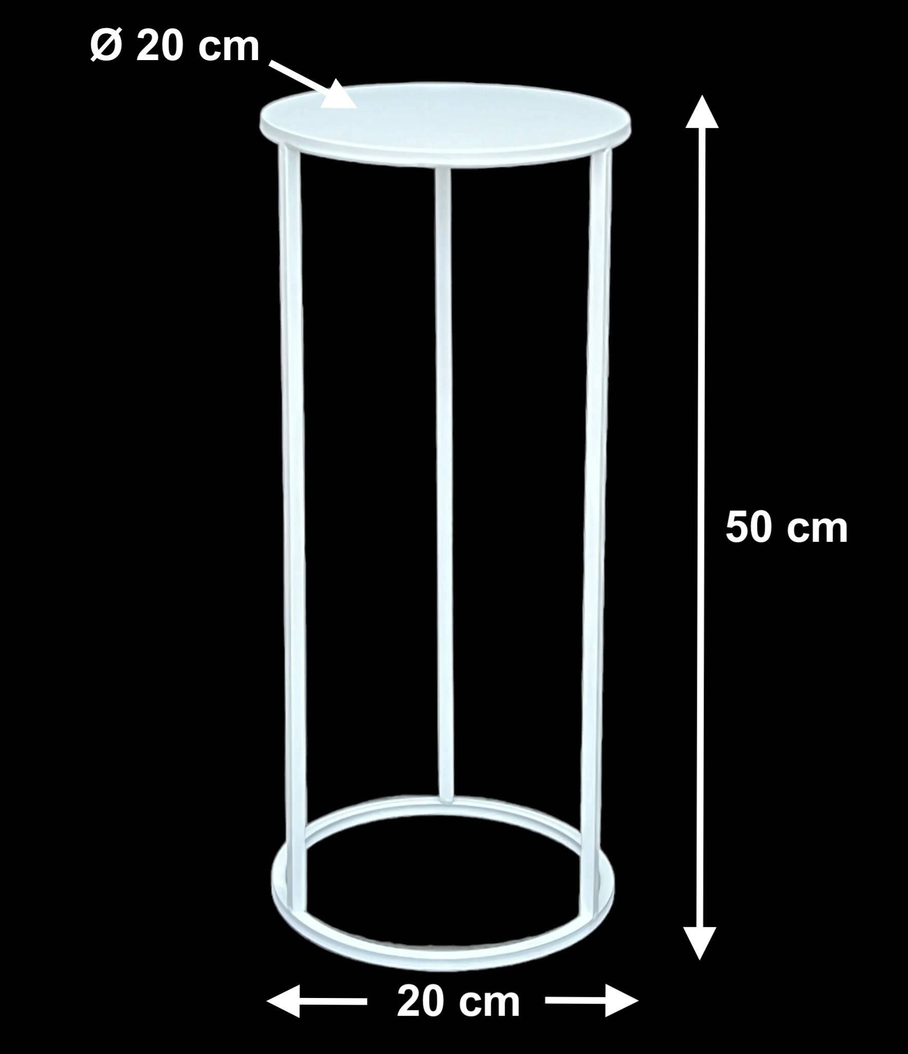 Blumenhocker Blumenhocker Rund Weiß Blumenständer cm Metall 96483 50-70 DanDiBo DanDiBo