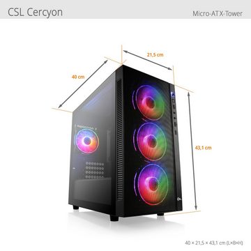 CSL Sprint V28611 Gaming-PC (AMD Ryzen 5 7600, AMD Radeon RX 6600, 16 GB RAM, 1000 GB SSD, Luftkühlung)