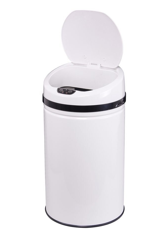 ECHTWERK Mülleimer INOX WHITE, Infrarot-Sensor, Korpus aus Edelstahl, Fassungsvermögen 30 Liter