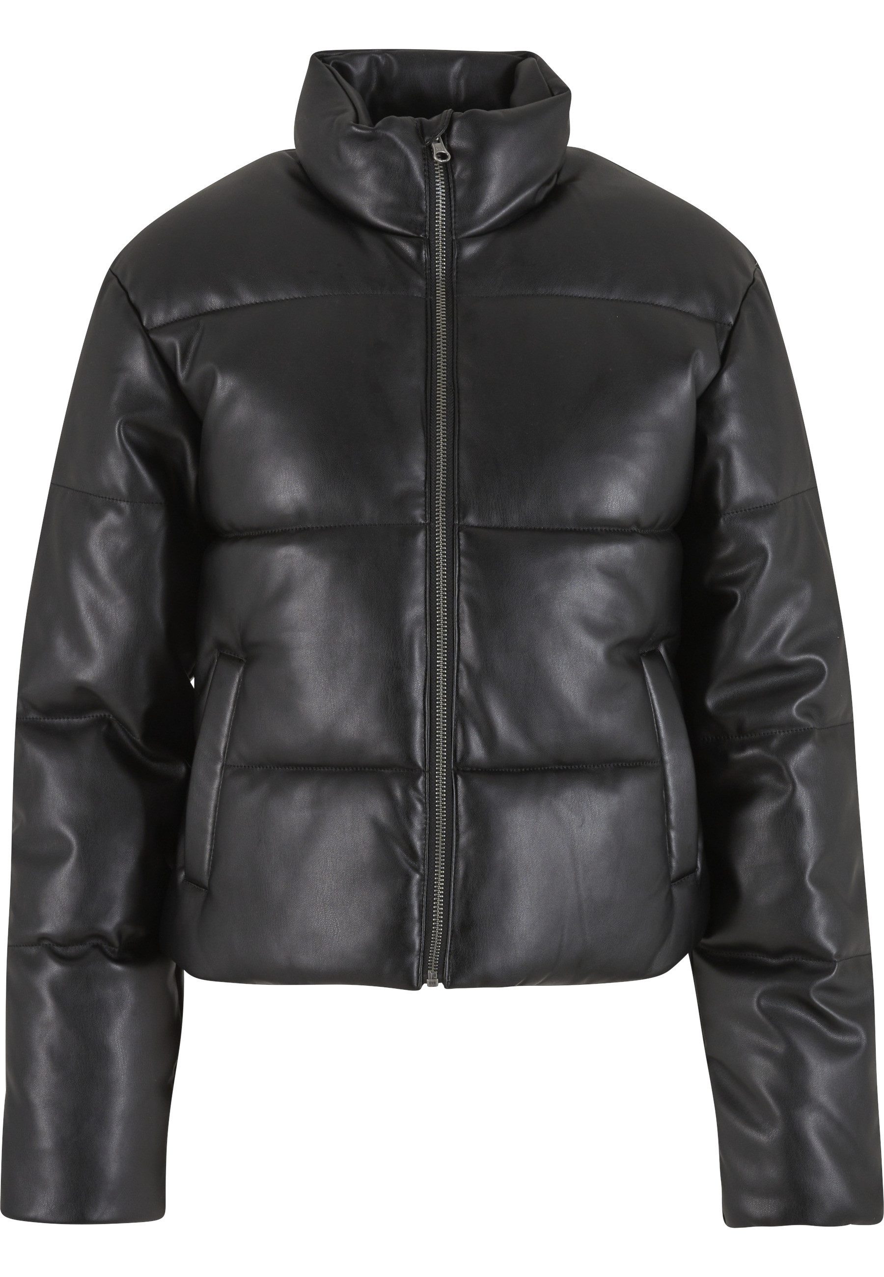 URBAN CLASSICS Allwetterjacke Urban Classics Ladies Synthetic Leather Puffer Jacket (1-St)