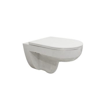 duschspa Dusch-WC Lotus Effekt spülrandlos Wand WC mit Soft Close Toilette Sitz