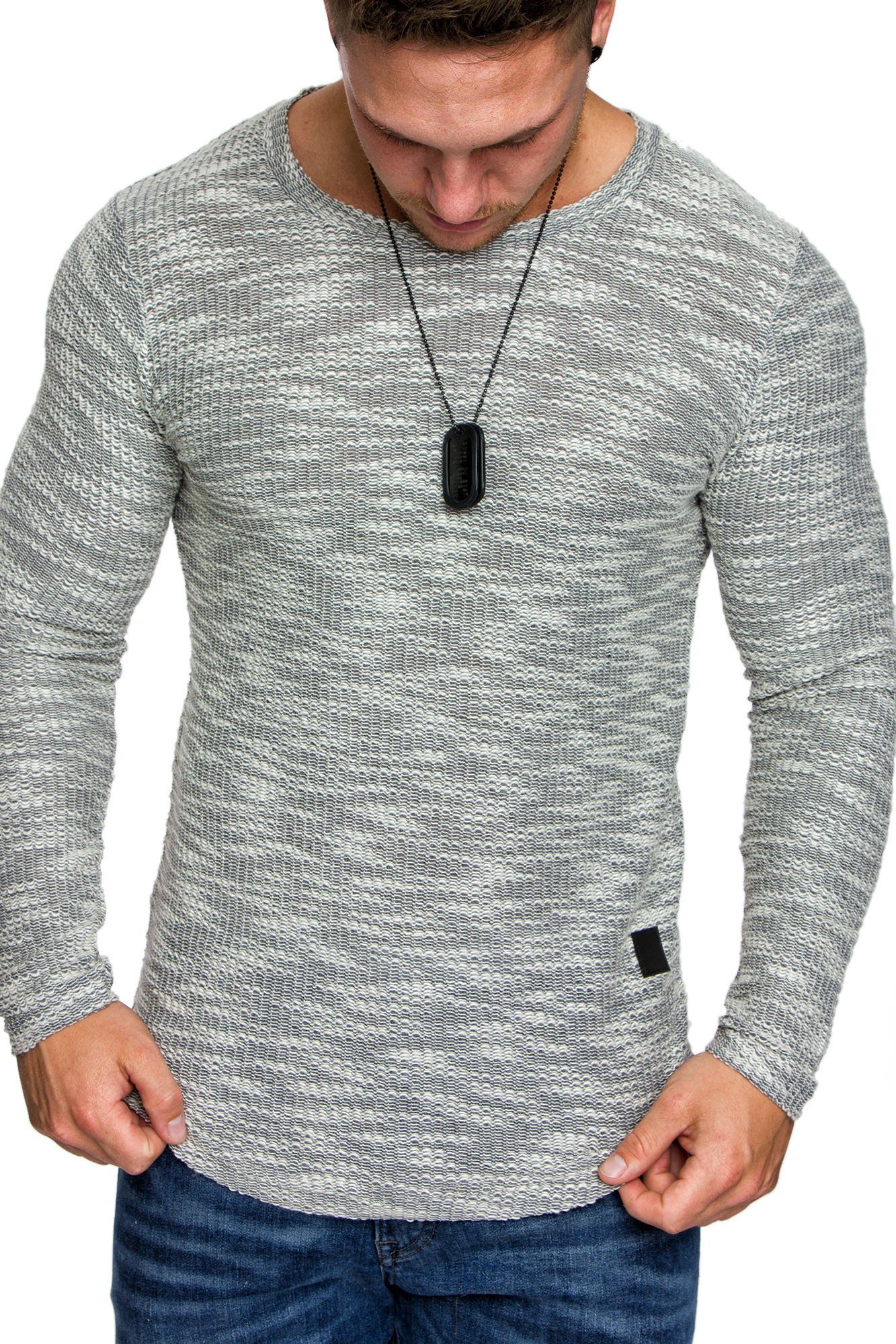 Pullover Sweatshirt Sweatshirt NAMPA Grau Amaci&Sons Sweatshirt Rundhalsausschnitt Herren Rundhalsausschnitt mit Hoodie Vintage
