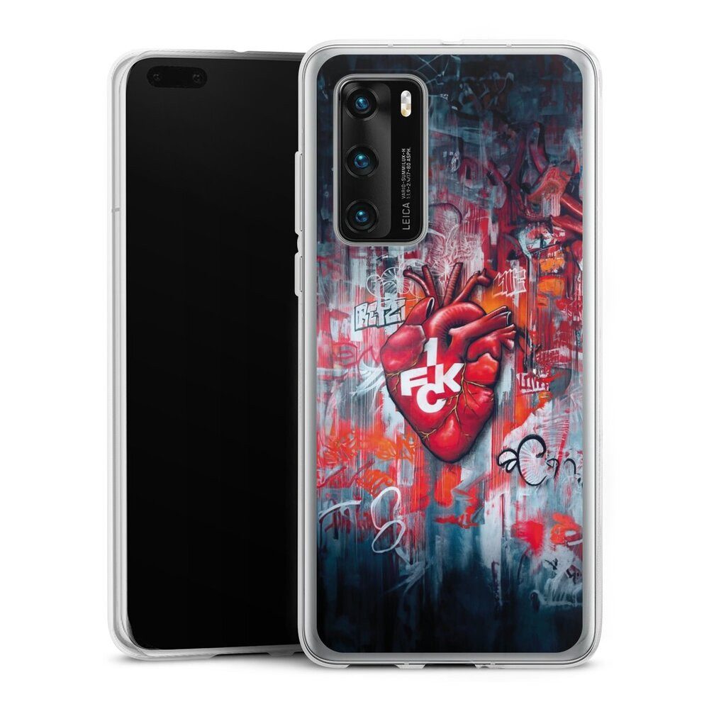 DeinDesign Handyhülle 1. FCK Herz 1. FC Kaiserslautern 1.FCK Herz, Huawei P40 Silikon Hülle Bumper Case Handy Schutzhülle