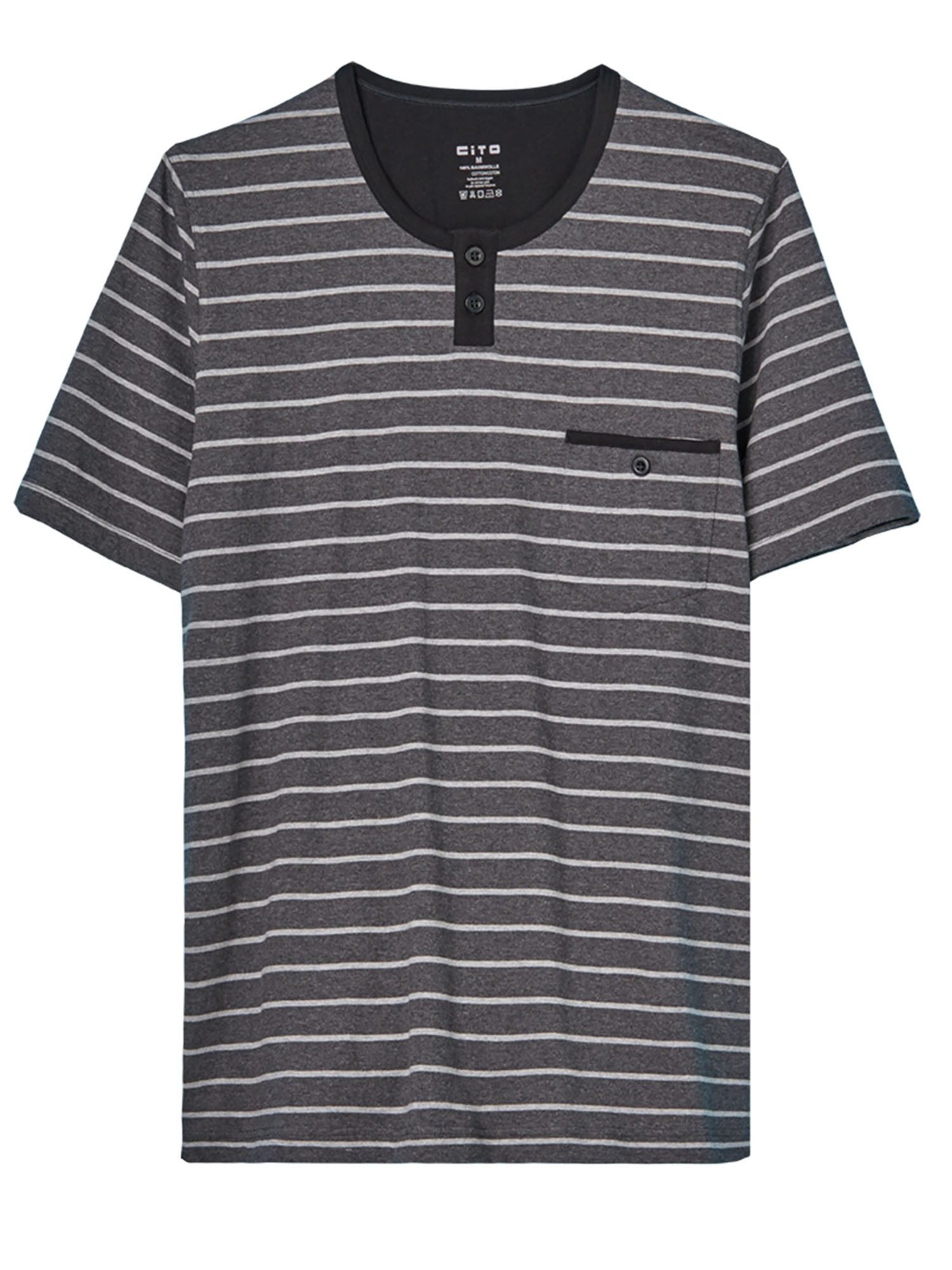 T-Shirt Herren Pyjama Oberteil kurz pure cotton