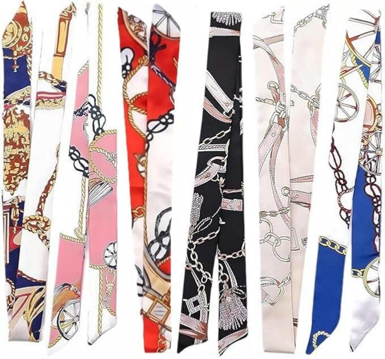 nsihing Halstuch 6 Stück Seidenschal Haare Gemischtes Design Satin, (6-St)