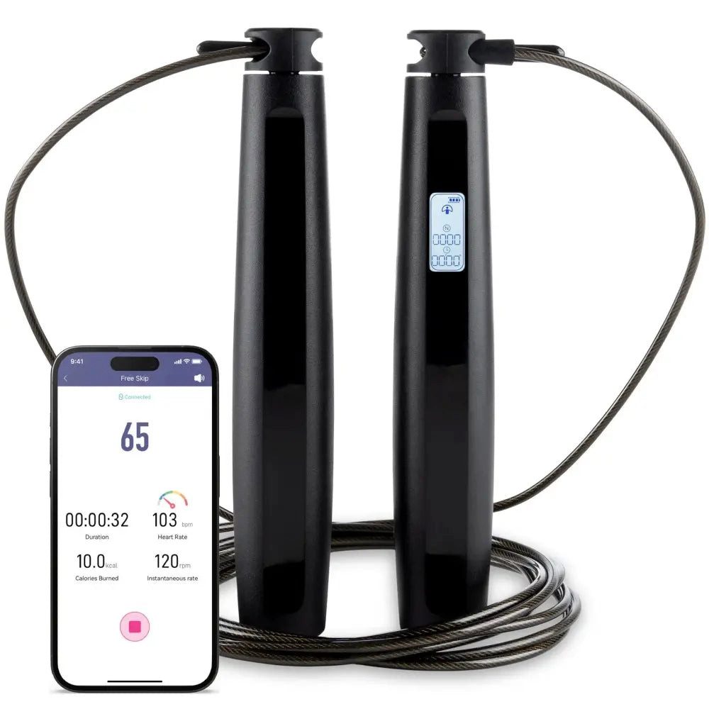 Sport-Knight® Springseil Bluetooth Springseil mit LCD und App, 4 Modi, verstellbar, HIIT