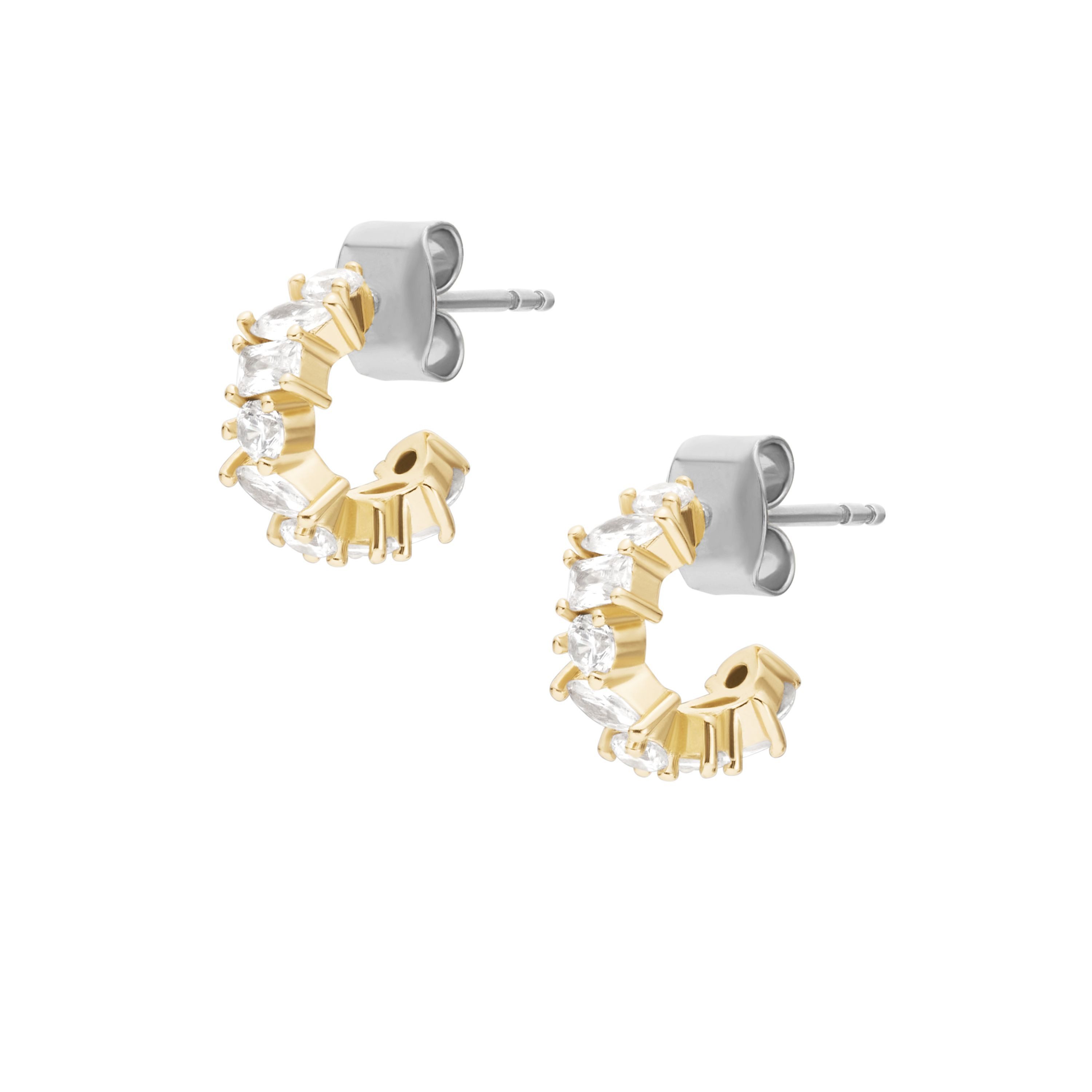 Fossil Paar Ohrstecker Schmuck Geschenk Metall ELLIS, mit Zirkonia (synth)