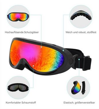 Rouemi Skibrille Erwachsene und Kinder Skibrille, winddichte Outdoor-Schneebrille