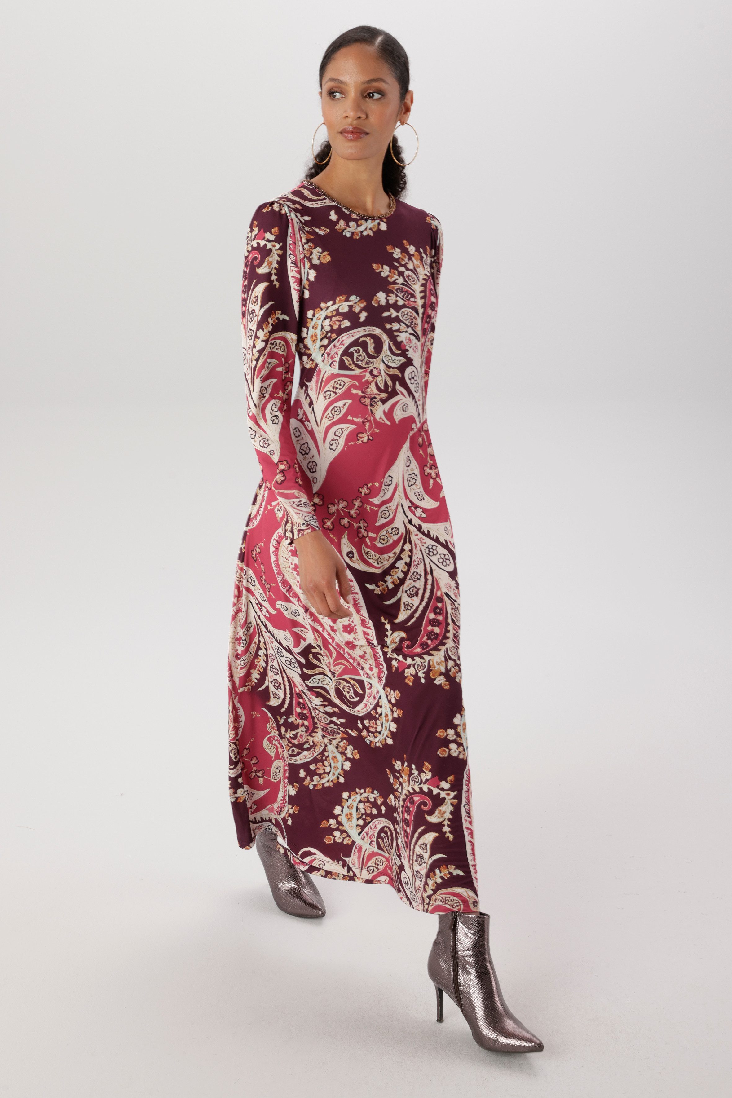 Aniston SELECTED Maxikleid mit kleinen Kunstperlen am Rundhalsausschnitt - NEUE KOLLEKTION