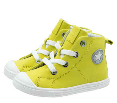 Hip Shoes Style Pinocchio Lauflernschuhe High Sneaker für Kinder Gelb Schnürschuh